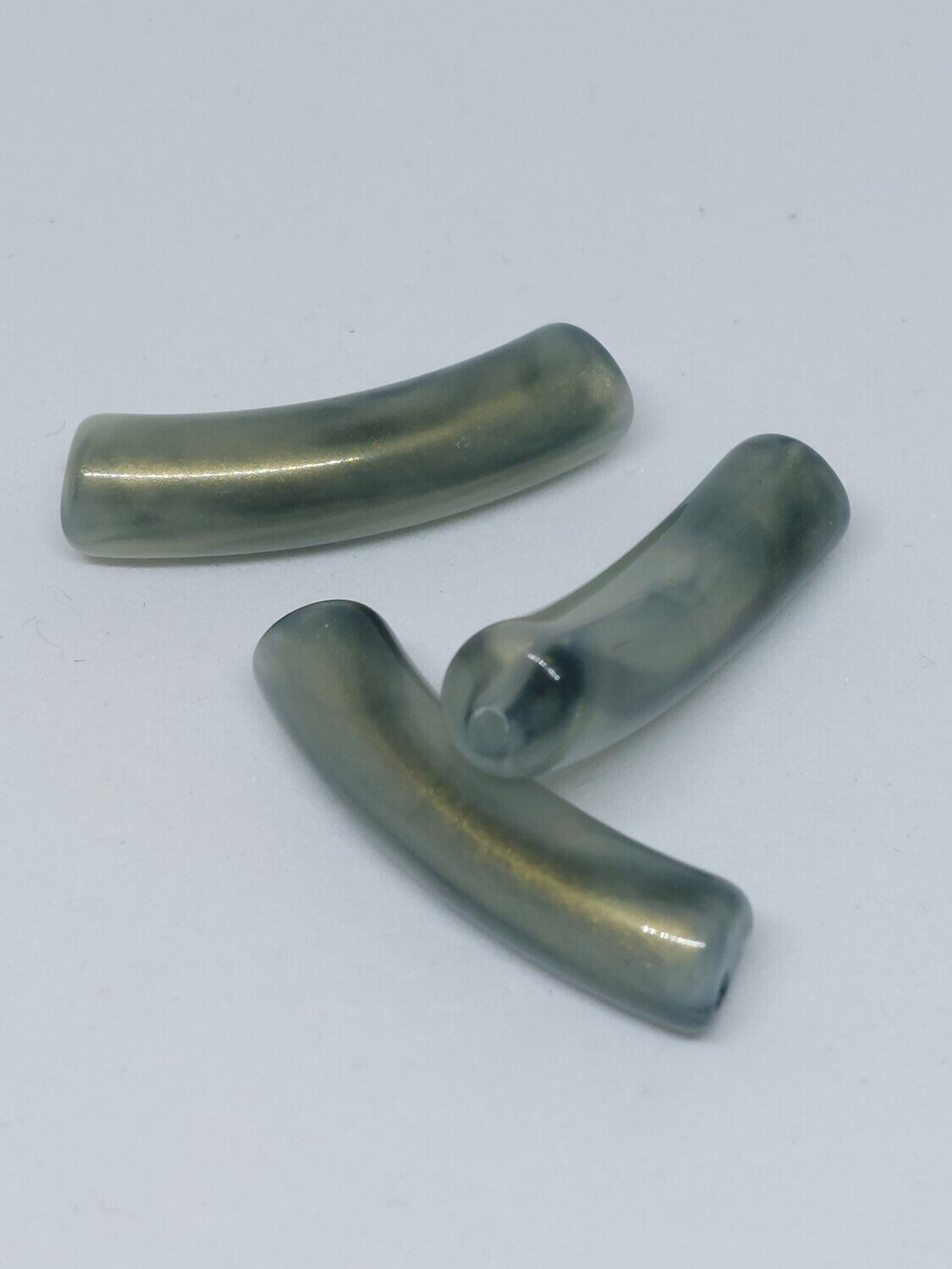 Tube kraal Two tone grijs