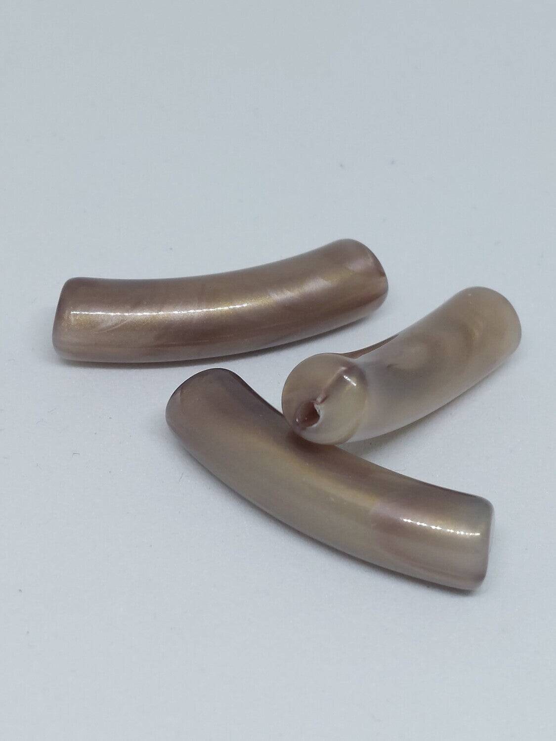 Tube kraal Two tone grijs/paars