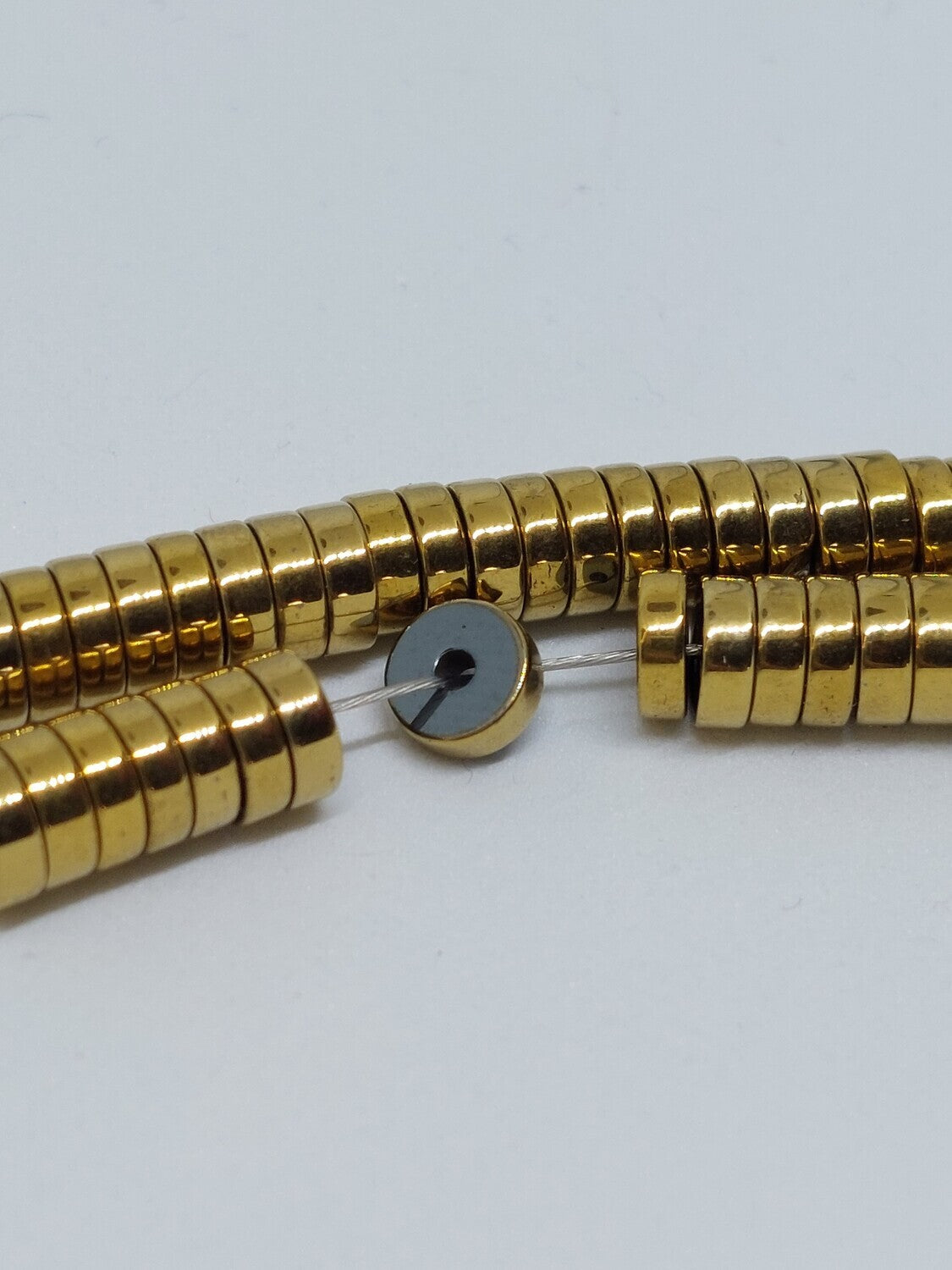 Spacer kraal "goud"
Hematiet stone