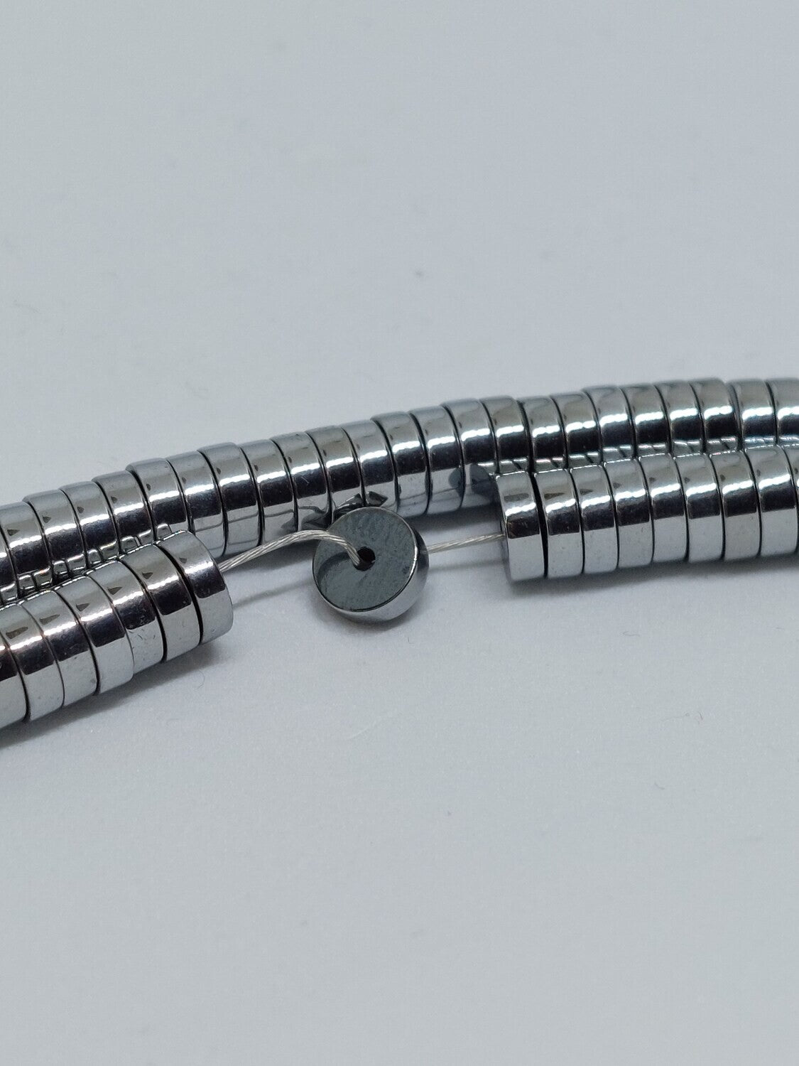 Spacer kraal "zilver"
Hematiet stone