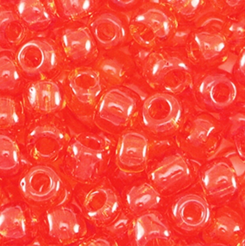 Rocailles Transparant Red 6/0 (4mm)