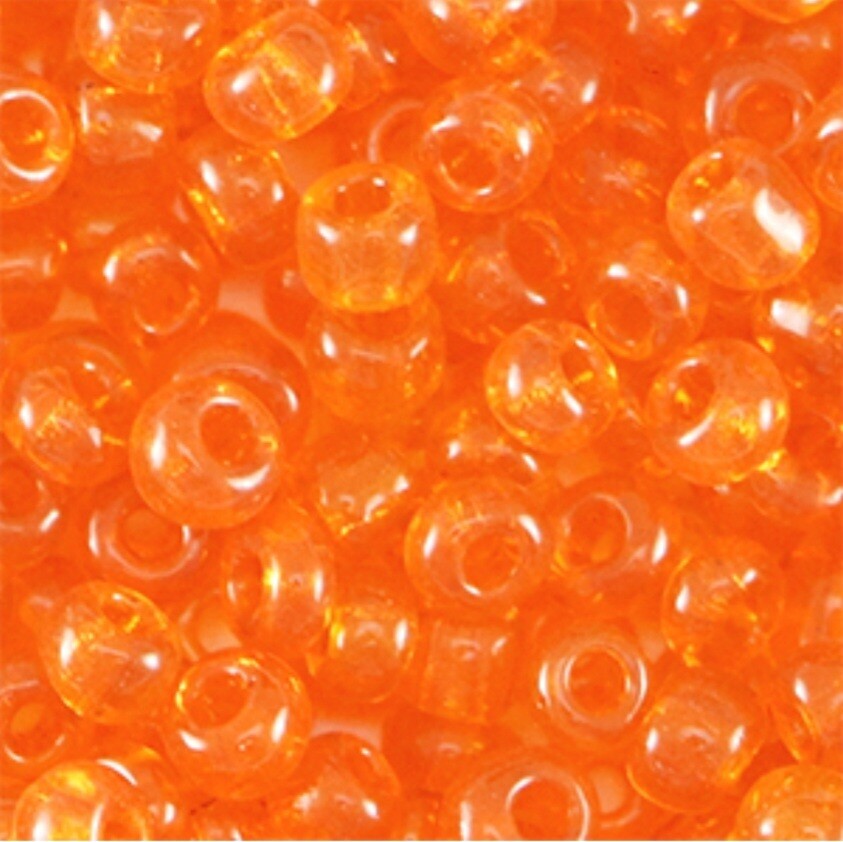 Rocailles Transparant Orange 6/0 (4mm)