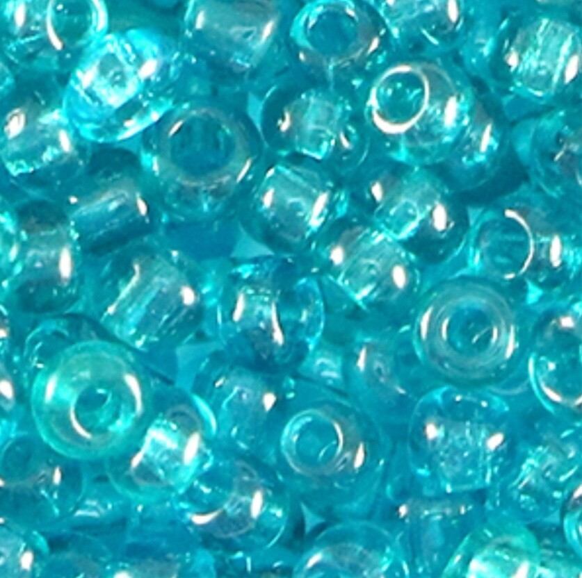 Rocailles Transparant Ocean Blue 6/0 (4mm)