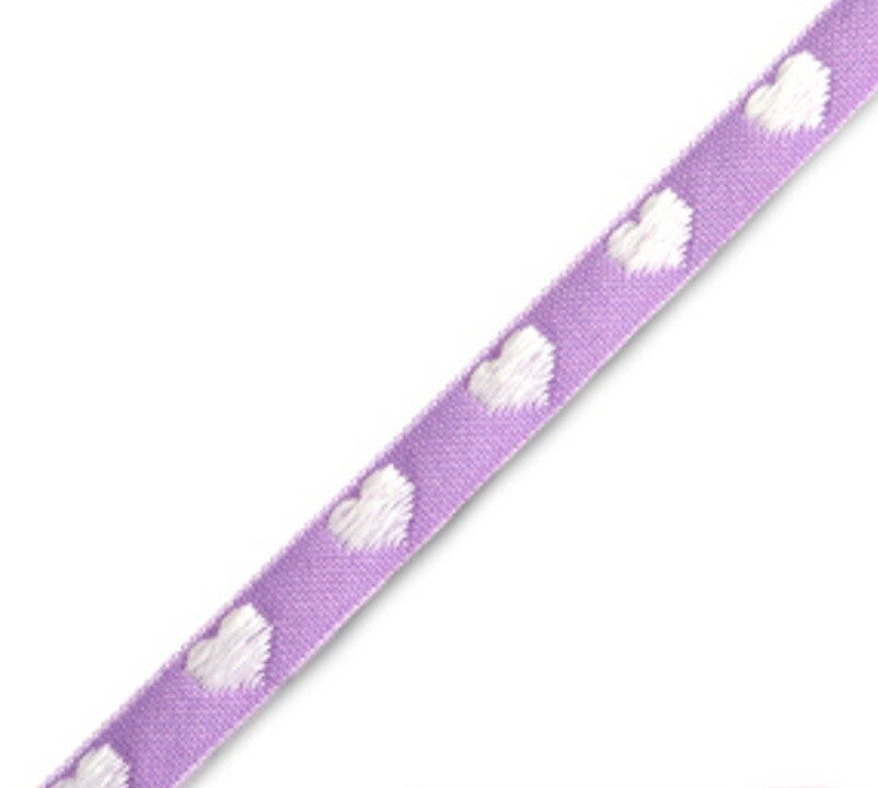 Lint met tekst "hartjes" purple/white