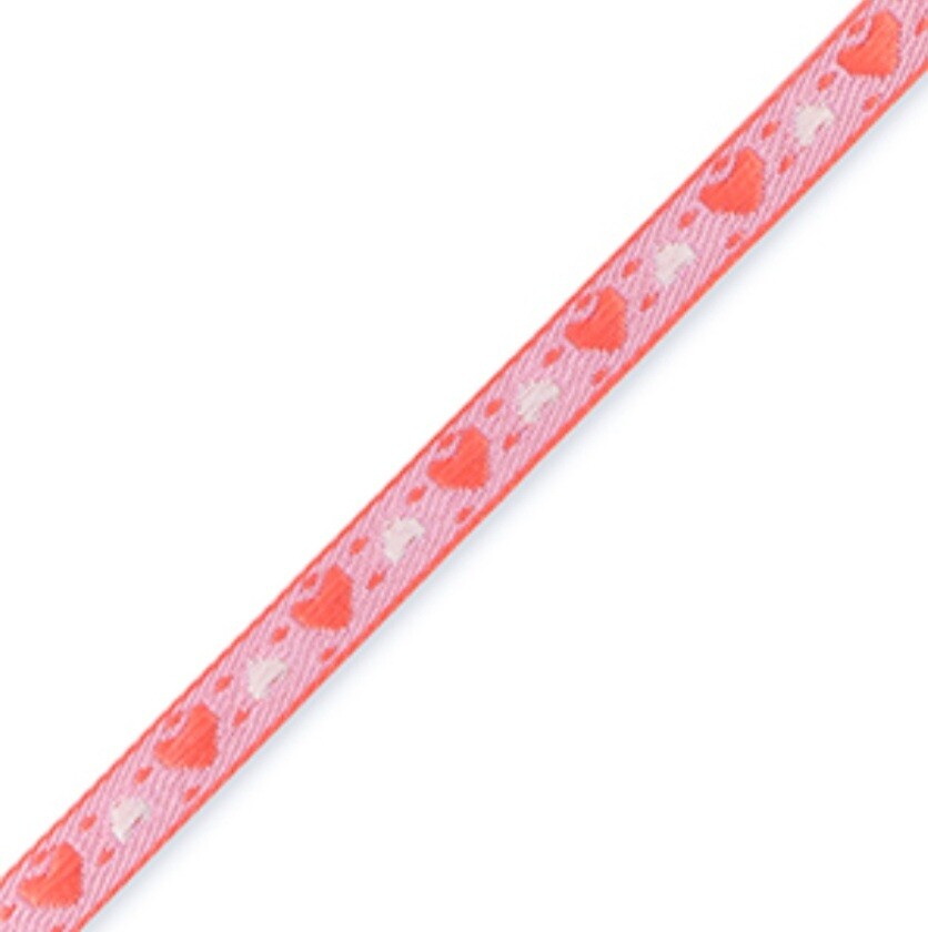 Lint met tekst hearts Paisley purple/amarena red