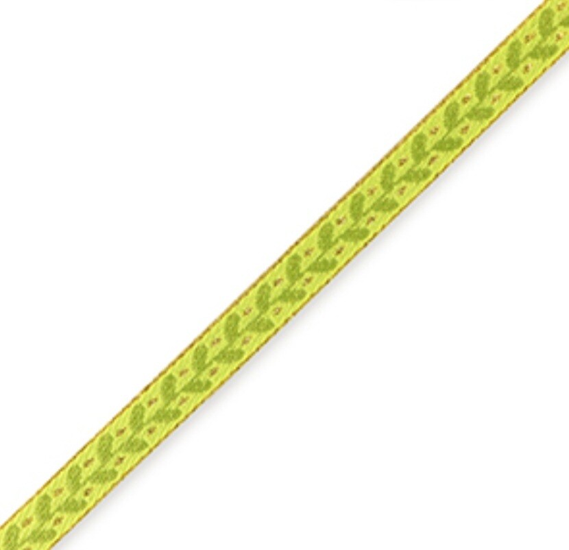 Lint met tekst leafs Light green/Oliver green