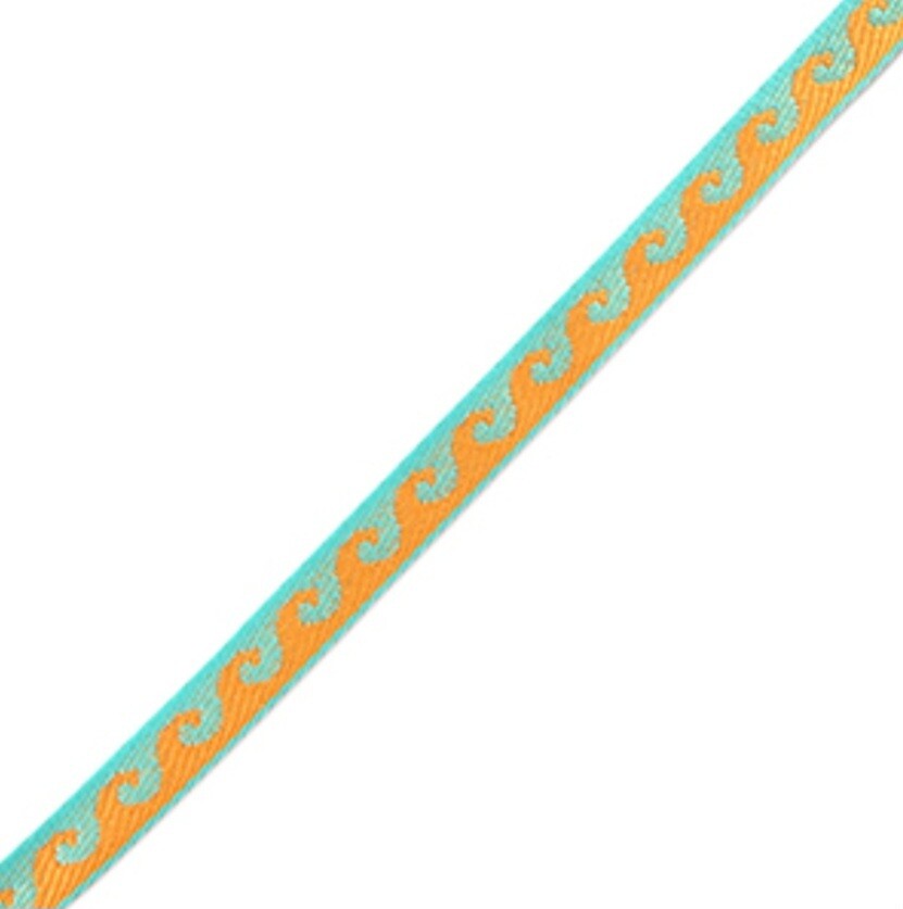 Lint met tekst Wales turquoise blue/orange