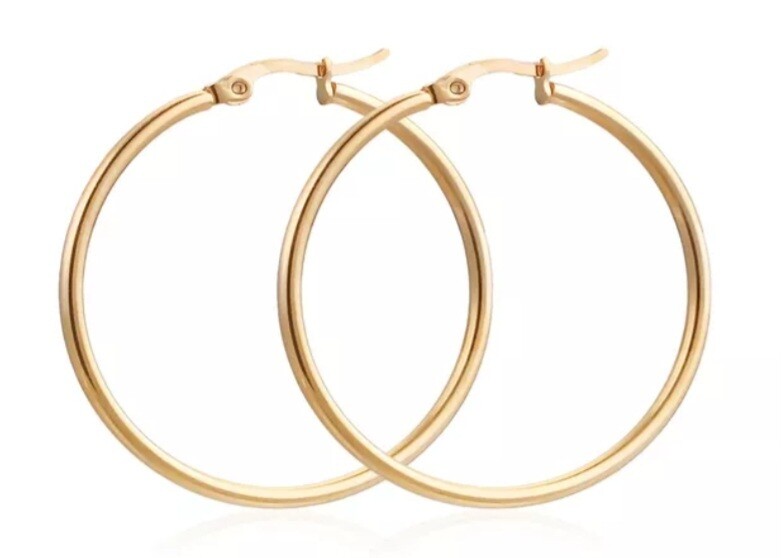 Oorbel goud 20mm (RVS)