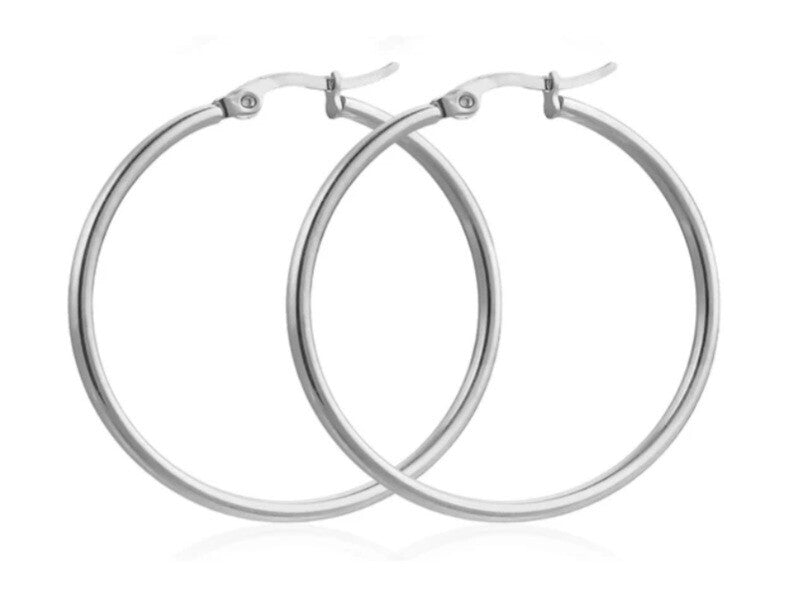 Oorbel zilver 20mm (RVS)
