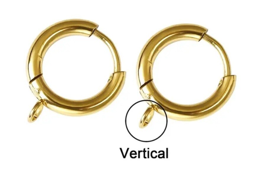 Oorbel goud 12mm met oog (RVS)