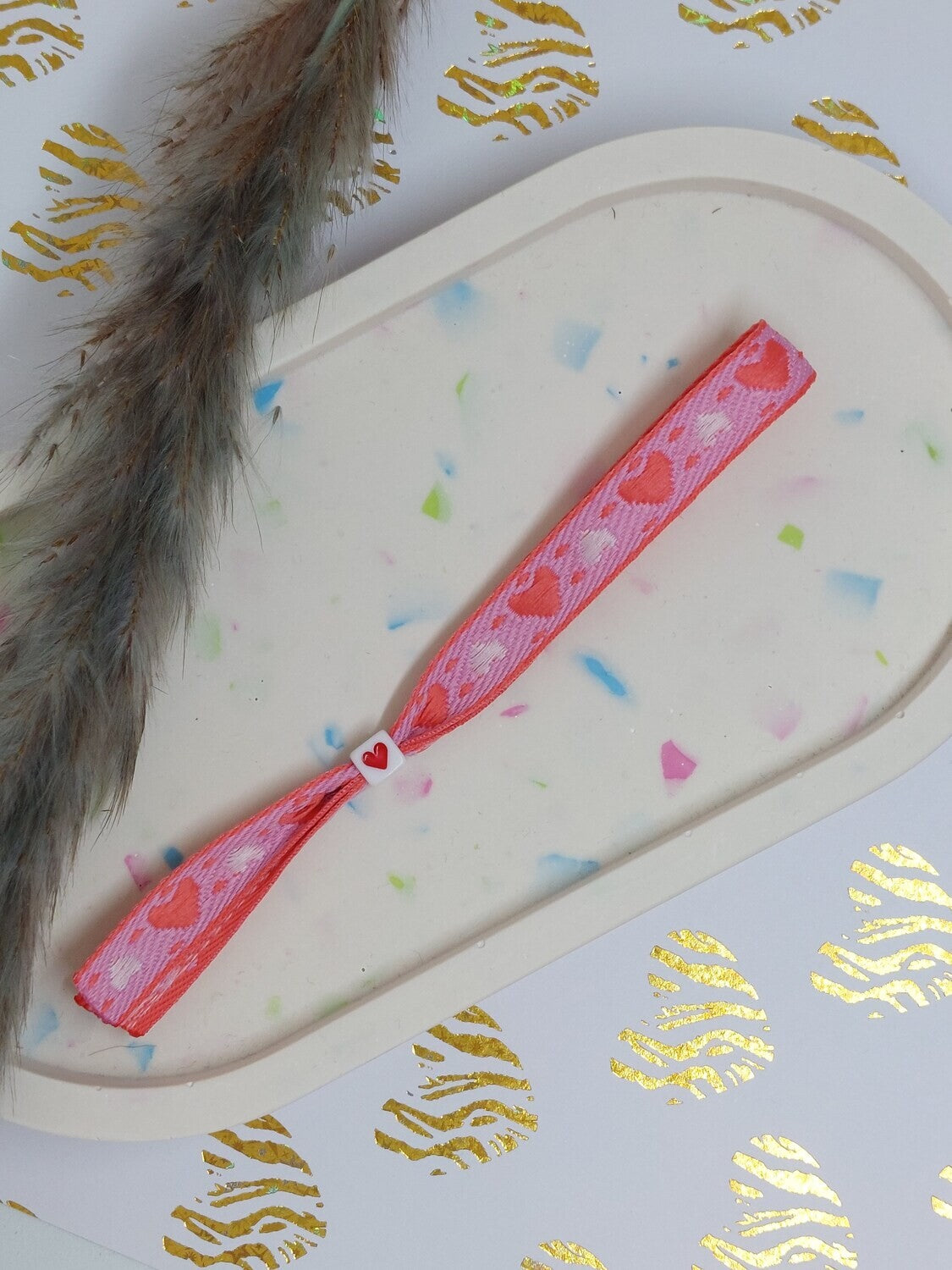 Lint armbandje "hartje"