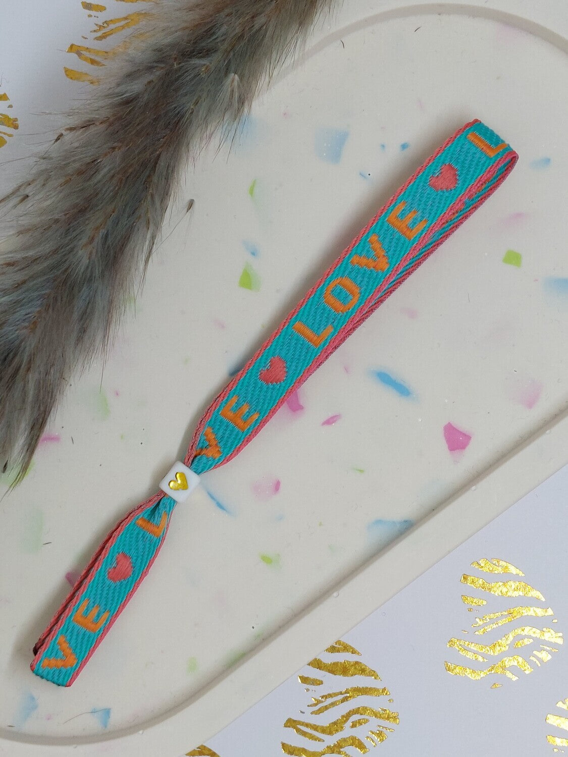 Lint armbandje "love I"