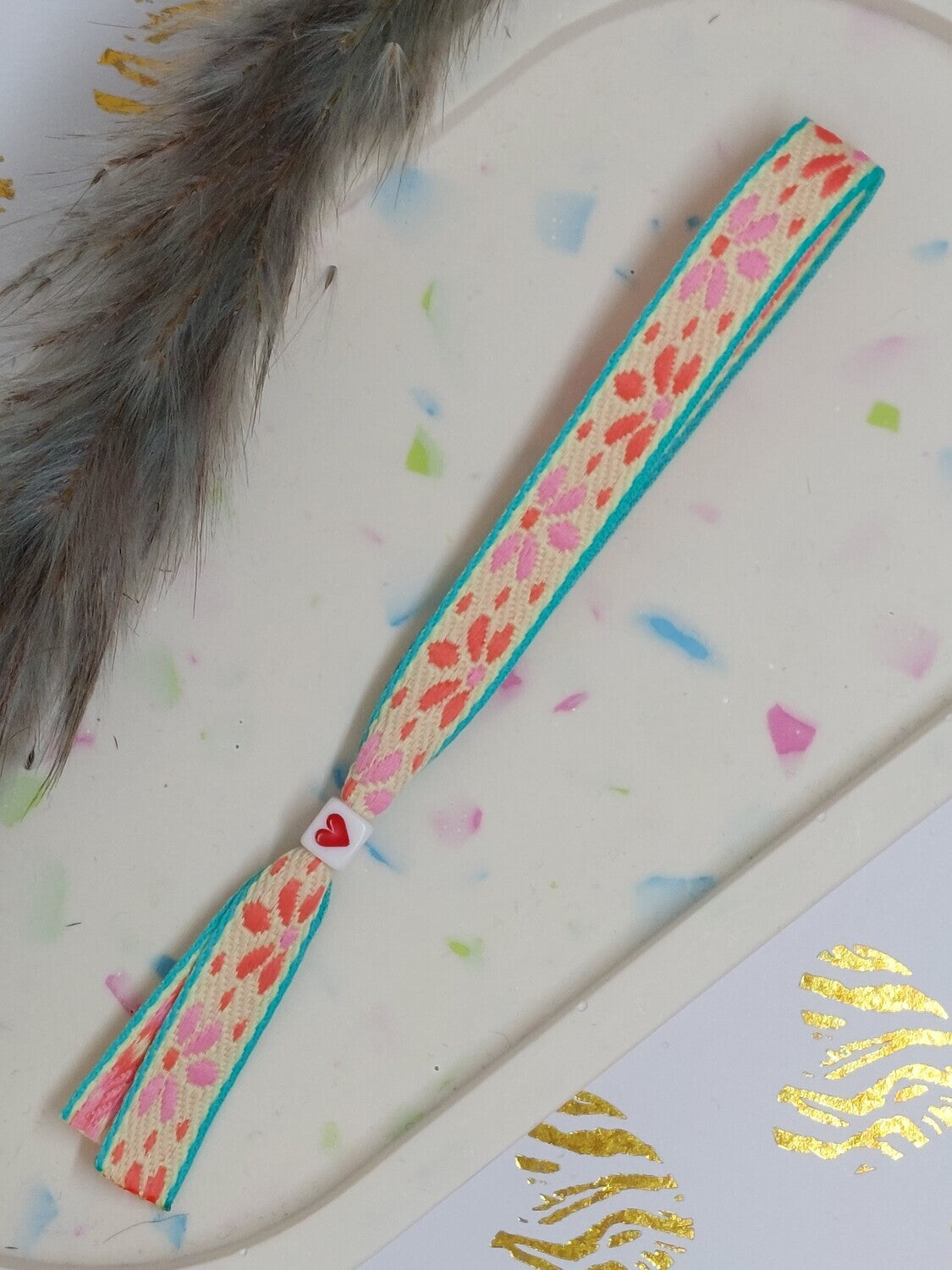 Lint armbandje "bloem"