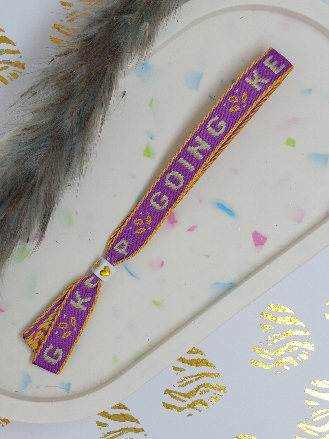 Lint armbandje "keep going"