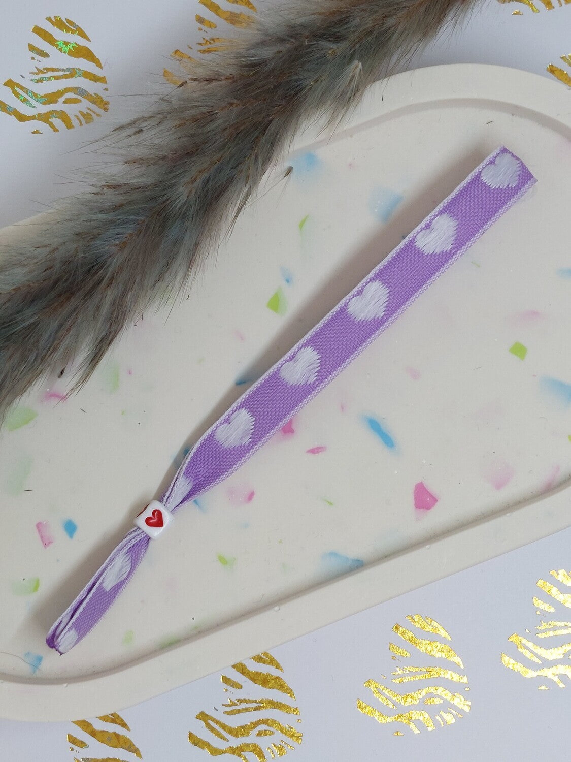 Lint armbandje "hartjes"