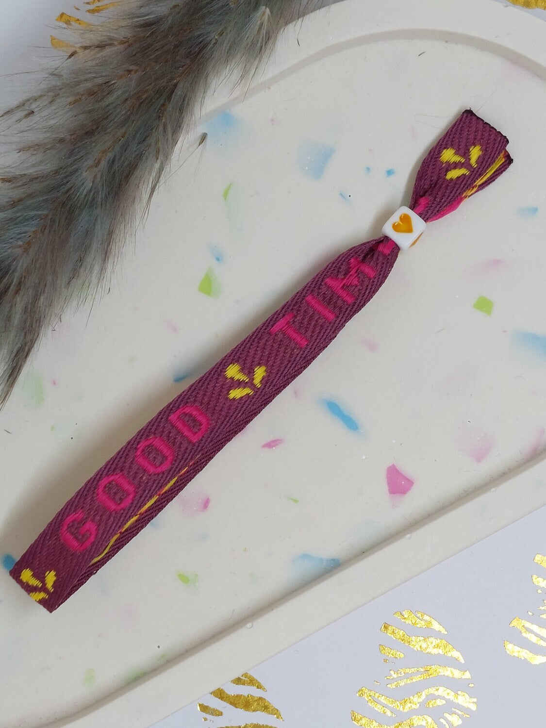Lint armbandje "good times"