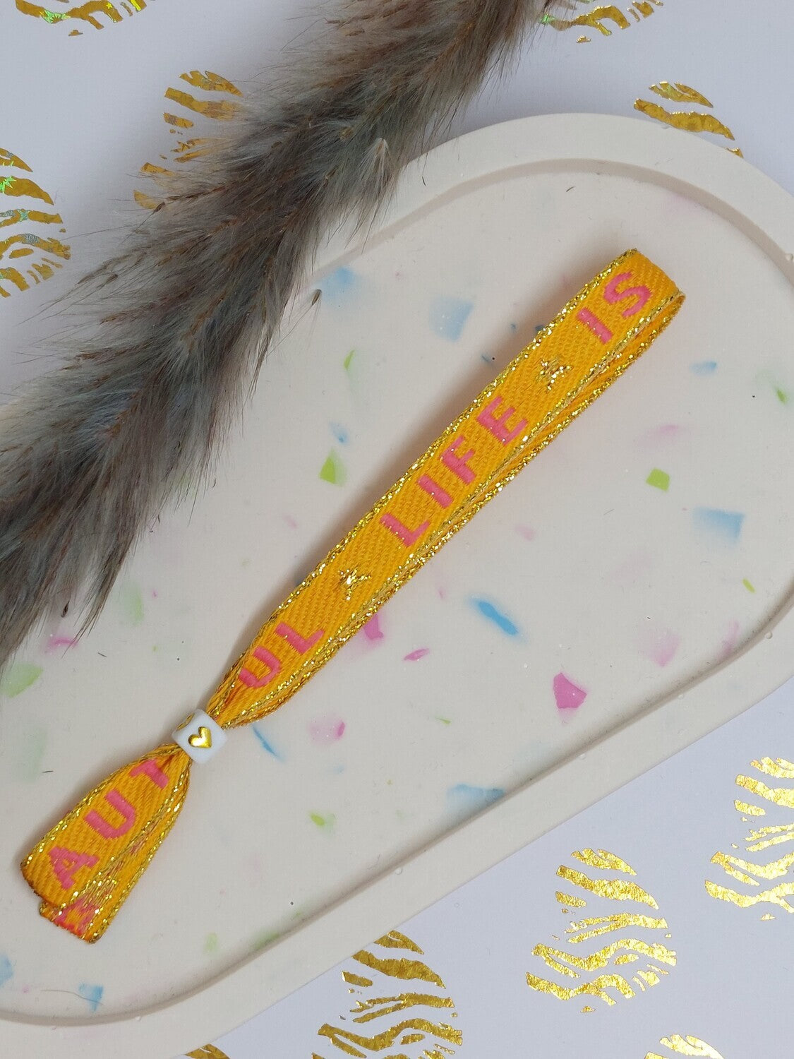 Lint armbandje "life is beautiful"