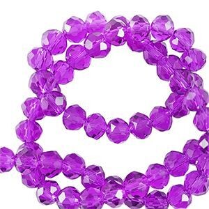 Facet kralen 6x4mm disc Tillandsia purple