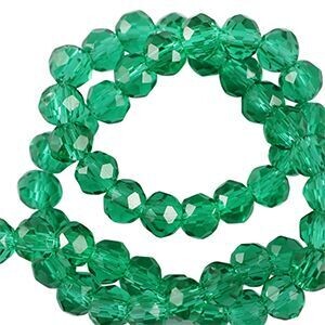 Facet kralen 6x4mm disc Eden green
