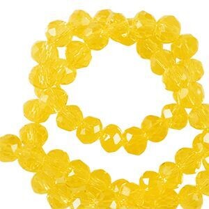 Facet kralen 6x4mm disc Freesia yellow