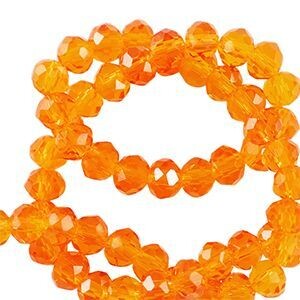Facet kralen 6x4mm disc Vibrant orange
