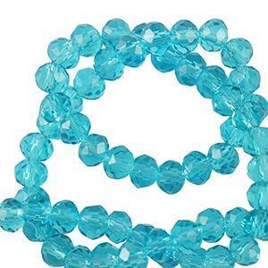Facet kralen 6x4mm disc Azure turquoise blue