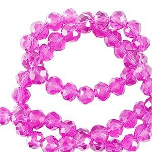 Facet kralen 6x4mm disc Neon pink