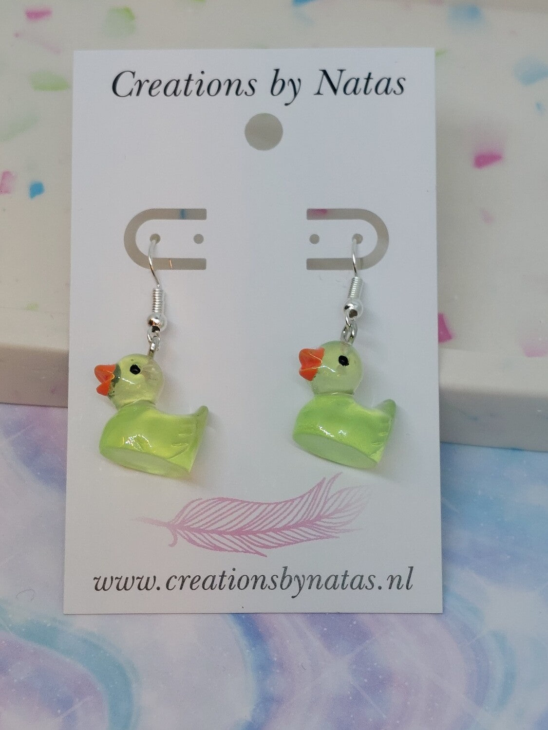 Eendjes oorbellen groen