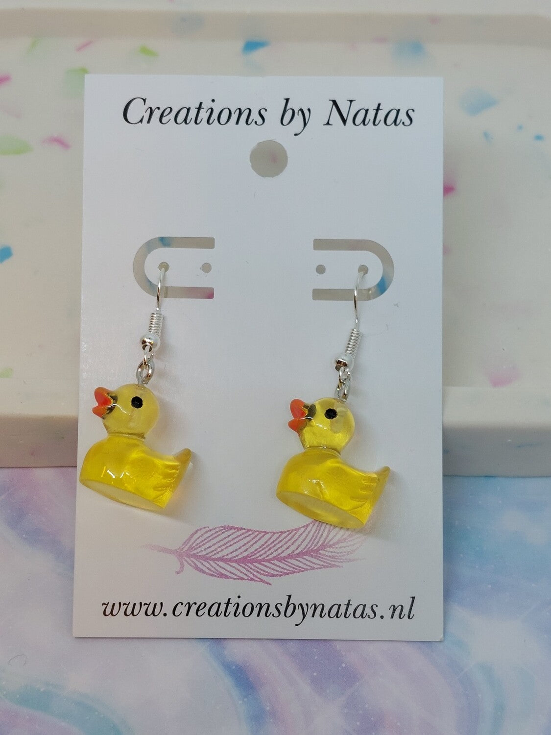 Eendjes oorbellen geel