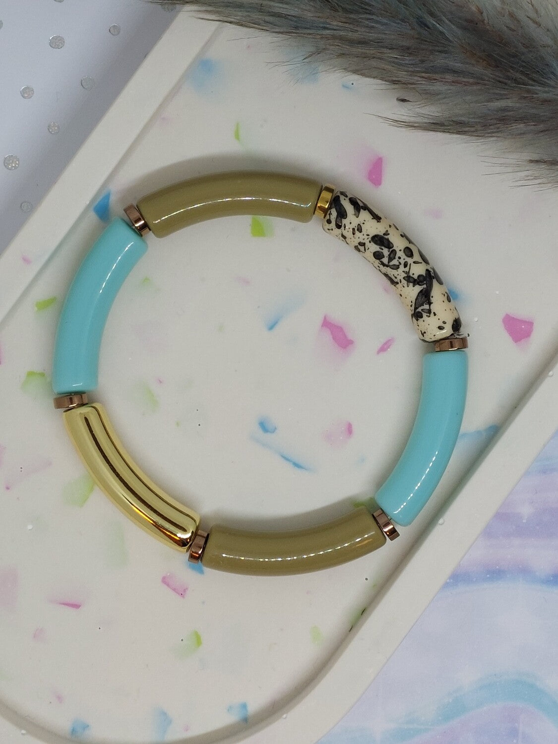 Armband Blauw/olijf groen