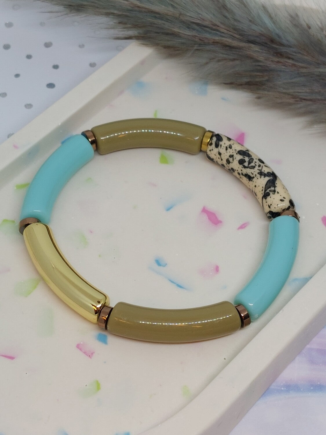 Armband Blauw/olijf groen