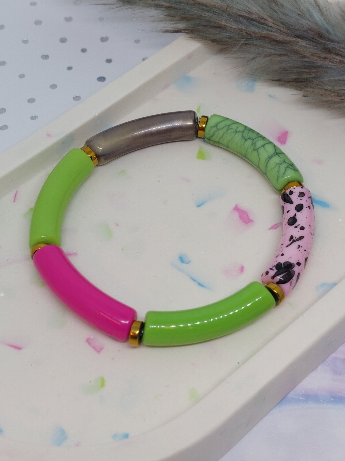 Armband Groen/roze