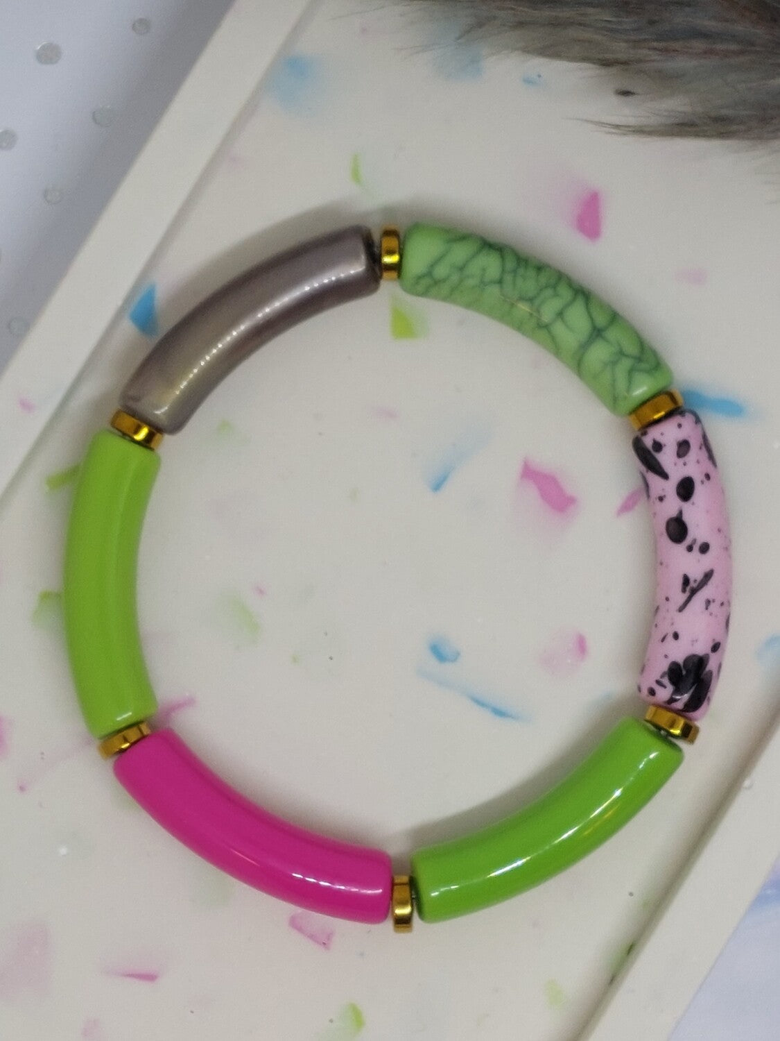 Armband Groen/roze