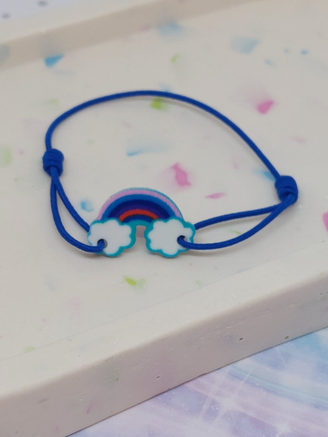 Armbandje rainbow donker blauw