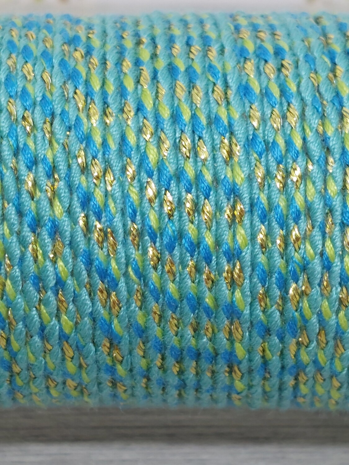 Trendy koord Blauw/groen/goud