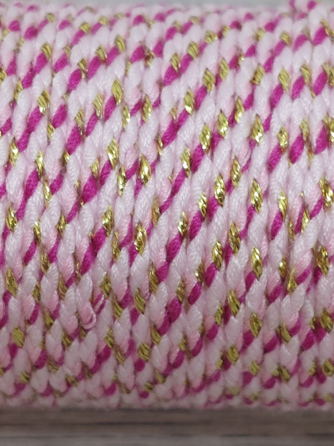 Trendy koord Roze/wit/goud