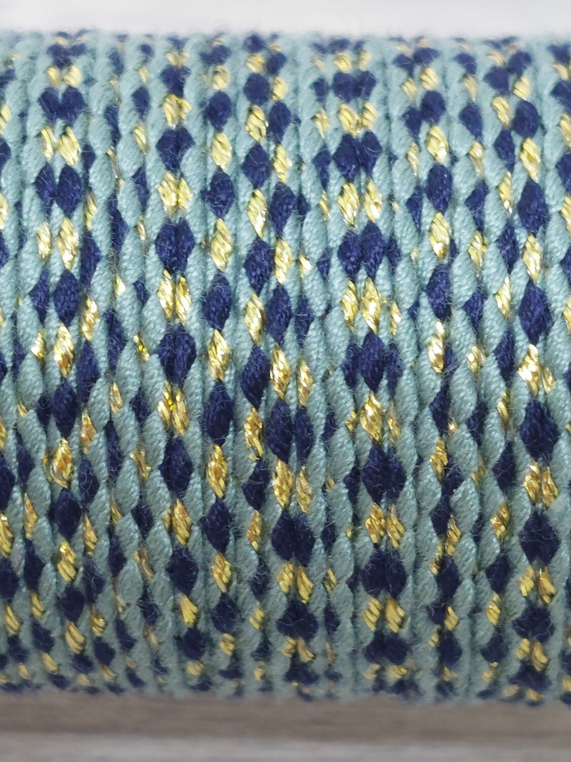 Trendy koord Grijs/donker blauw/goud