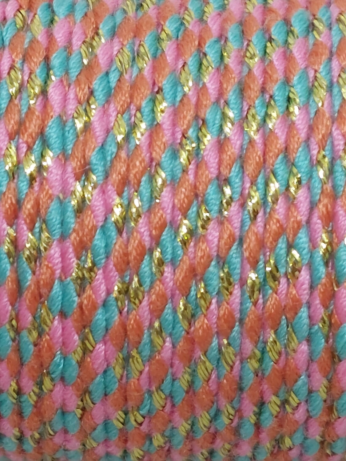 Trendy koord Roze/turquoise/goud