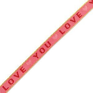Lint met tekst "love you" Dark pink-red