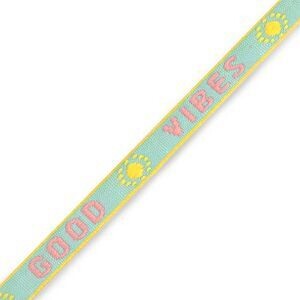 Lint met tekst "good vibes" turquoisw/pink/yellow