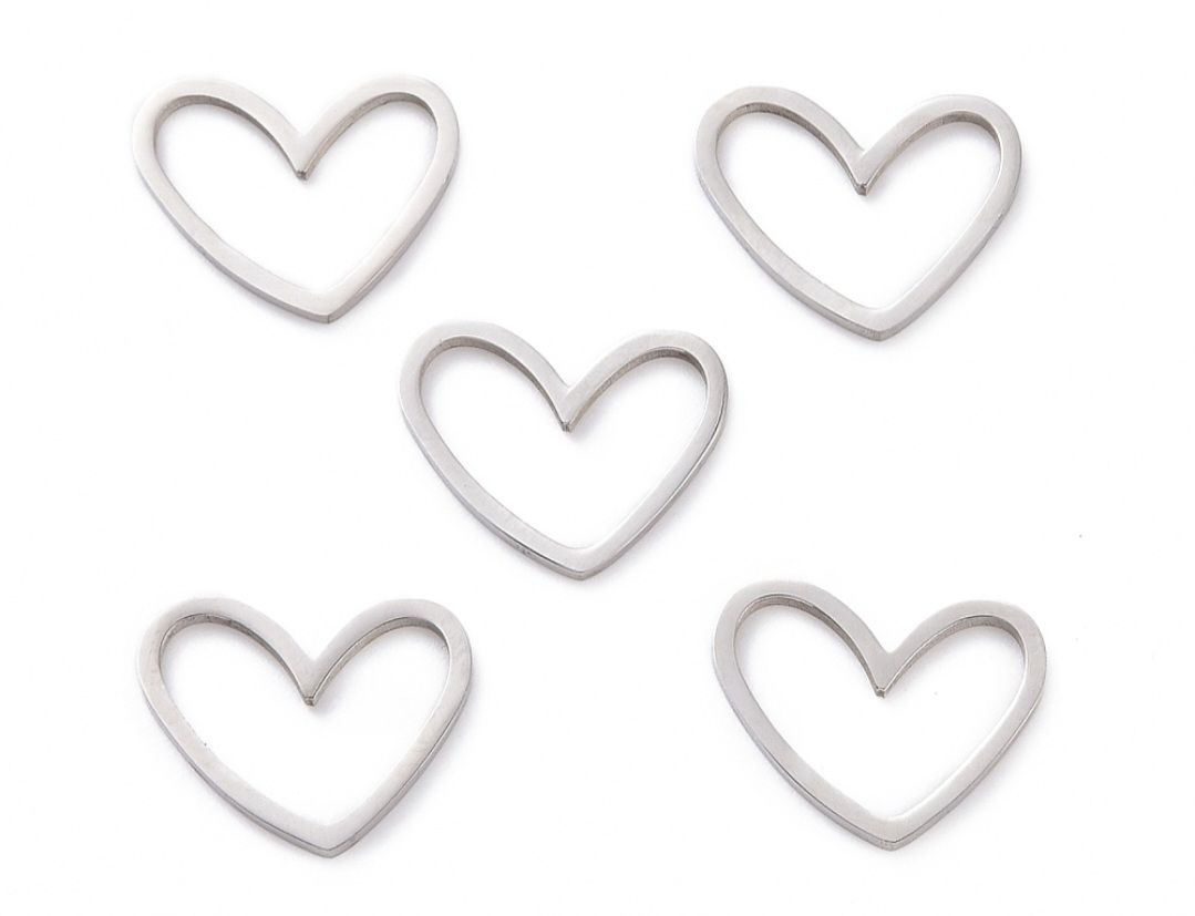 Bedel open hart zilver