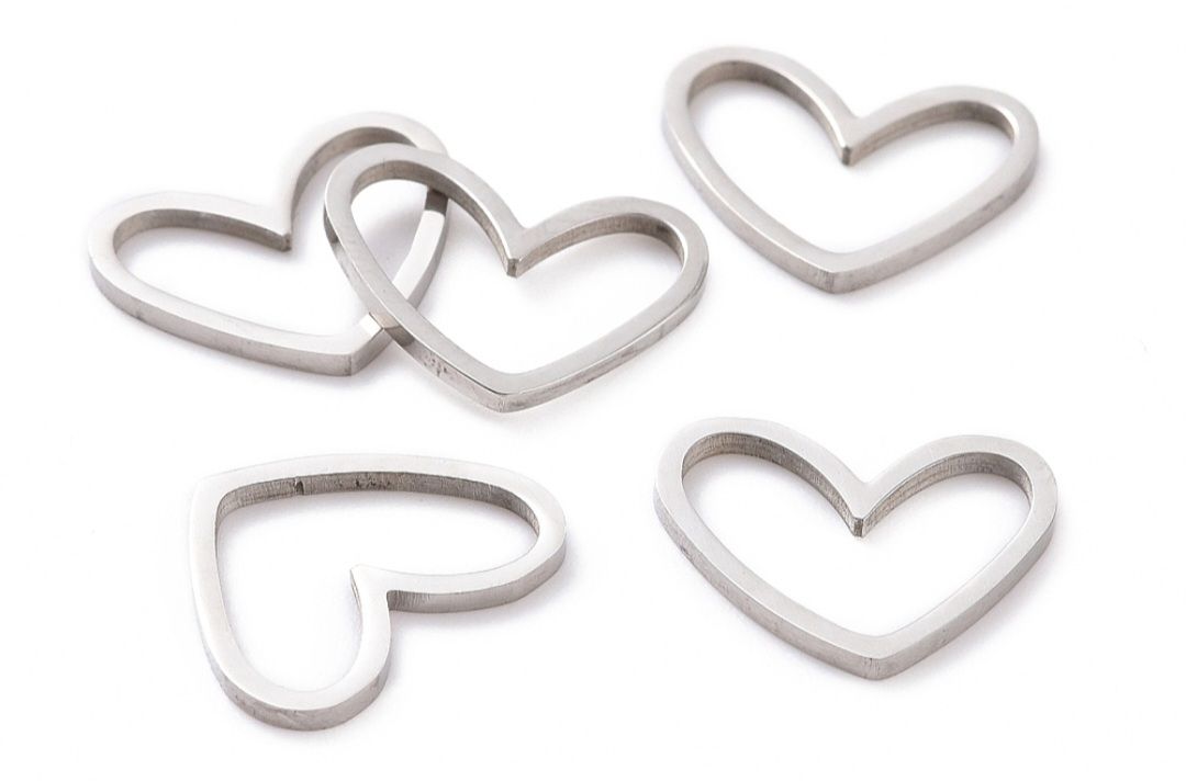 Bedel open hart zilver