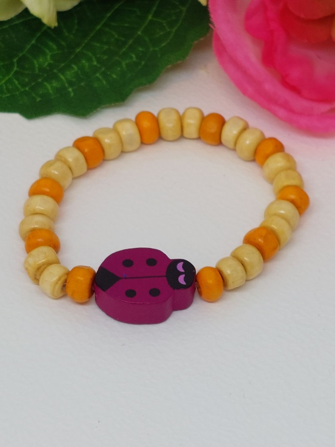 Lieveheersbeestje paars met oranje
