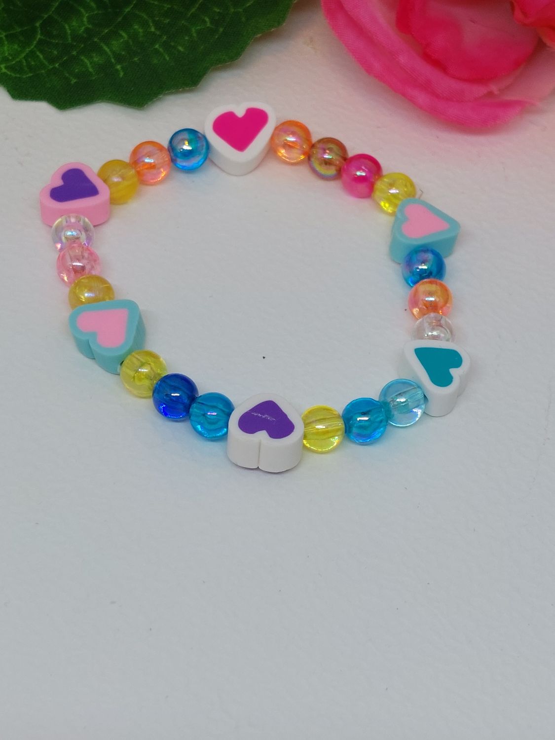 Hartje met multicolor kralen