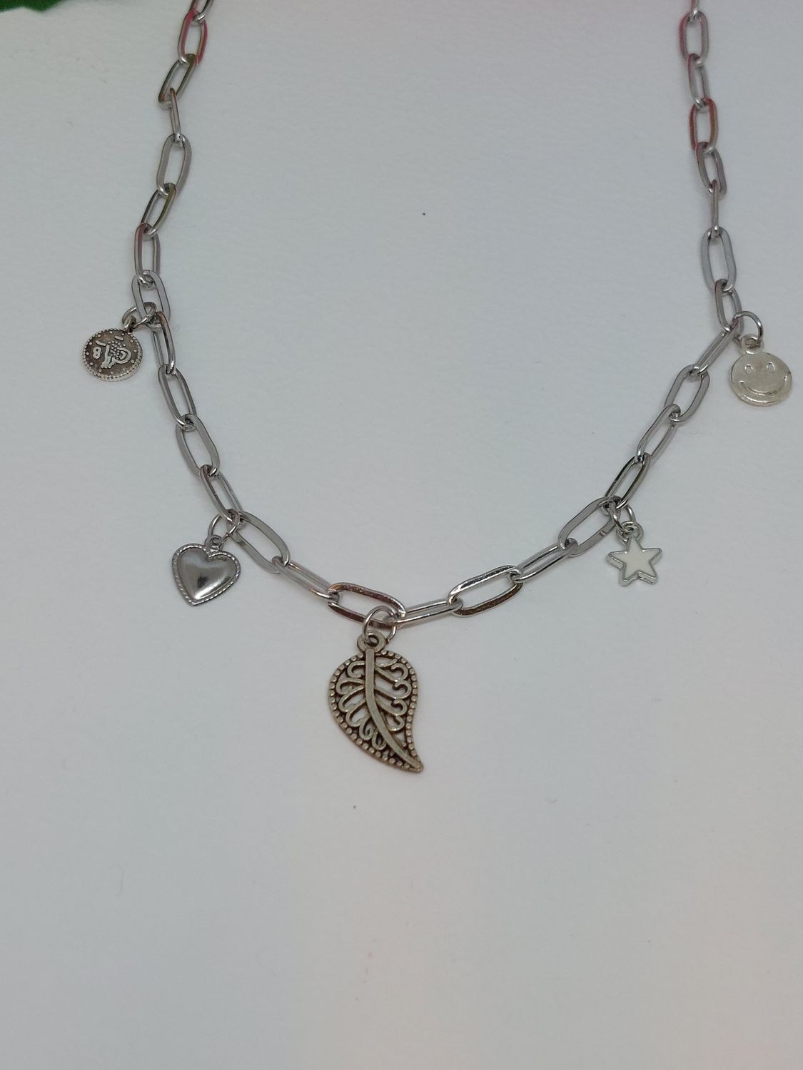 Ketting zilver/wit