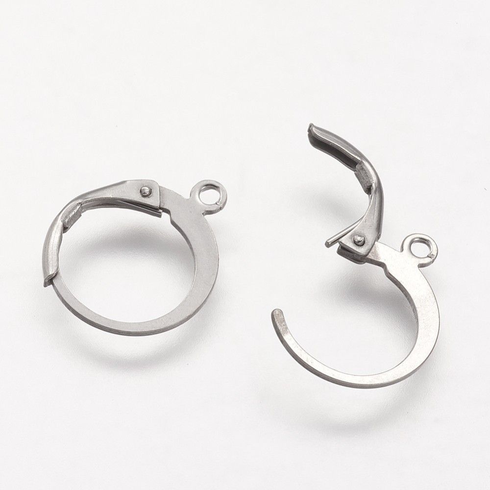 Oorbel rond met oog zilver 12mm (RVS)
