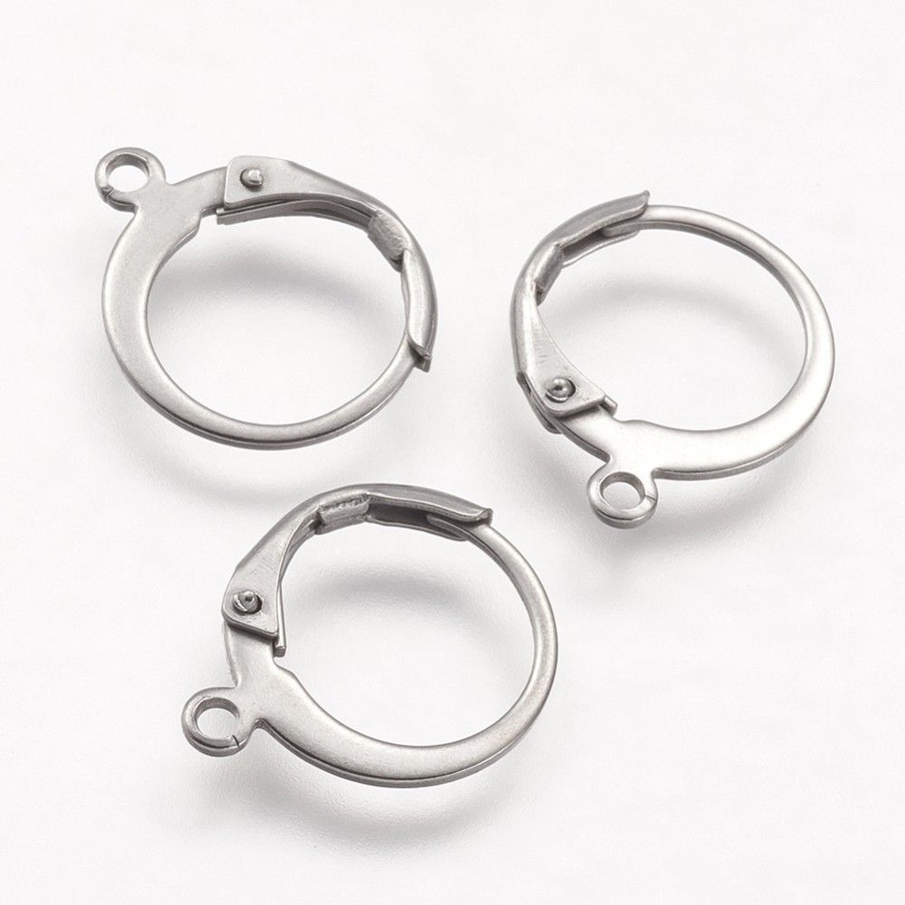 Oorbel rond met oog zilver 12mm (RVS)