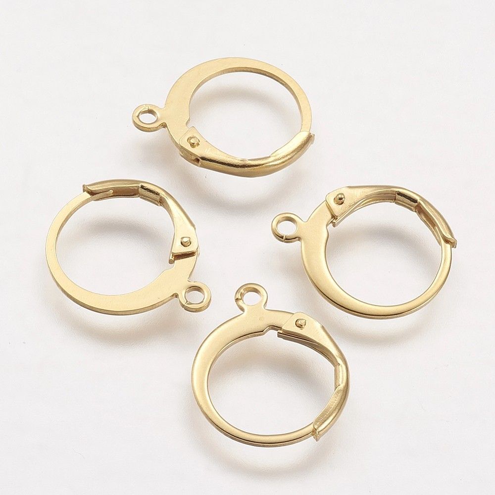 Oorbel rond met oog goud (RVS)