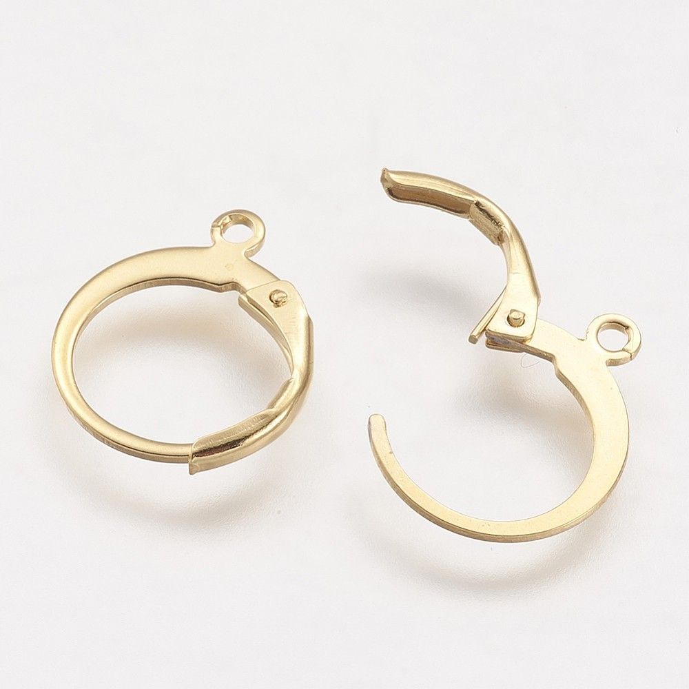Oorbel rond met oog goud (RVS)