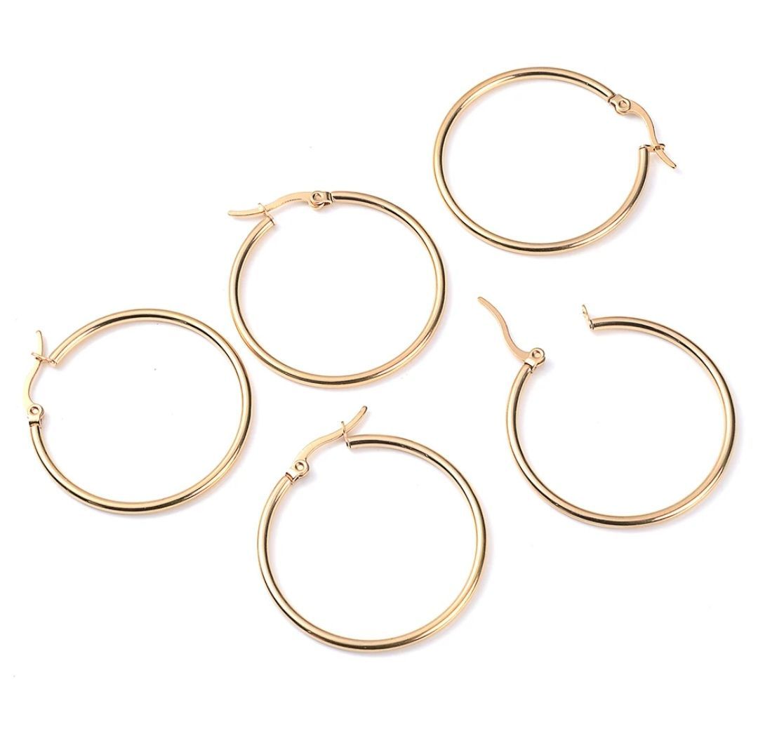 oorbel 40mm goud (RVS)